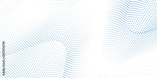 Fotografía Blue dotted wave line pattern