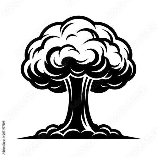Tablou pe pânză A mushroom cloud rises from the ground in a dramatic explosion scene