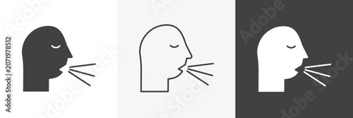 Foto Cough icons in Thin line black color