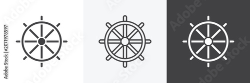 Photos Dharmachakra icons in Thin line black color