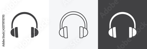 Obraz na plátně Ear muffs icons in Thin line black color