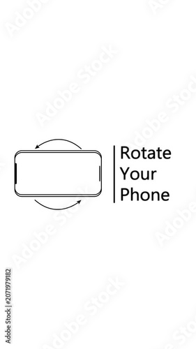 Minimalist smartphone with curved rotation arrows indicating screen orientation change gesture