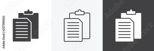 Konstfotografi Paste icons in Thin line black color