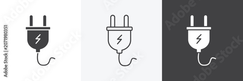 Fotografía Plug icons in Thin line black color