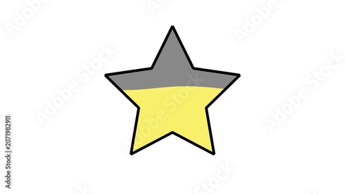 Animated yellow color filling inside star shape