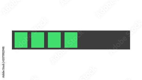 Animated green pixel grid square loading bar