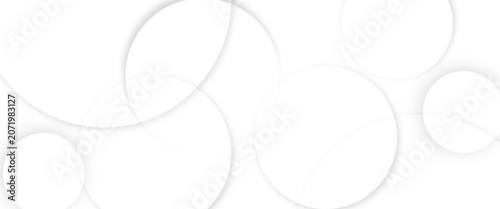 Abstract background with circle white abstract geometric background with soft light white paper circles in design .Gray abstract. Modern design background for report and project presentation template.
