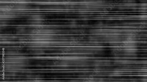 Dark monochrome background with horizontal motion blur lines and subtle grainy digital texture