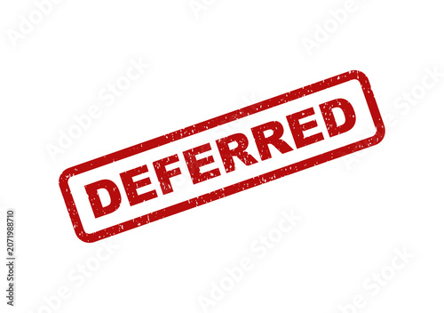Photos Red deferred rubber stamp impression on a document