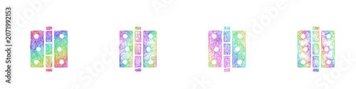 Tableau sur toile Colorful sketch door hinge icon design set