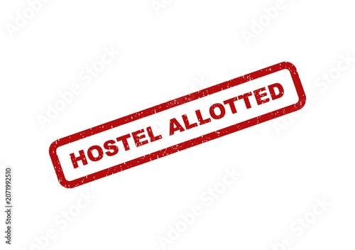 Obraz na plátně Red grunge rubber stamp with the text hostel allotted on a document
