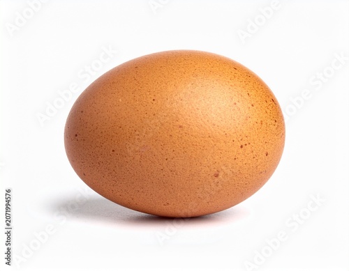 Single Brown Chicken Egg Isolated on White Background
