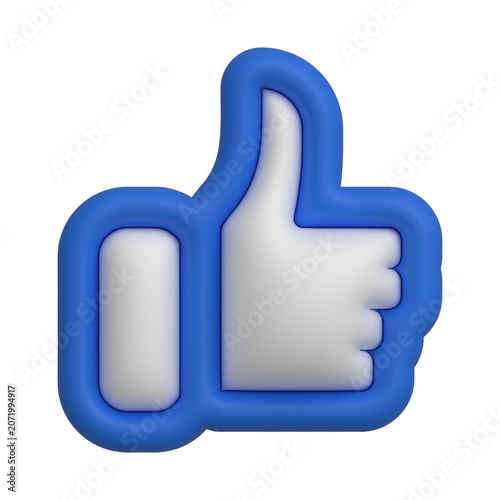 Social Media Approval Hand Gesture 3D Rendering