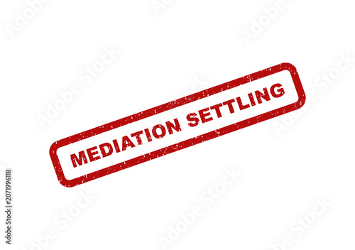 Obraz na plátně Red rubber stamp impression with the text mediation settling