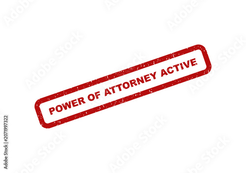 Obraz na plátne Red rubber stamp impression reading power of attorney active text