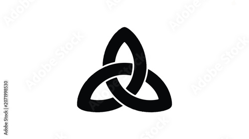 A black Celtic triquetra knot symbol is illustrated on a digital cover.