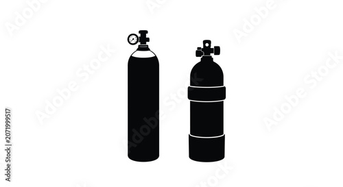 Quadro su tela Two Scuba Diving Tanks Black Silhouette tank