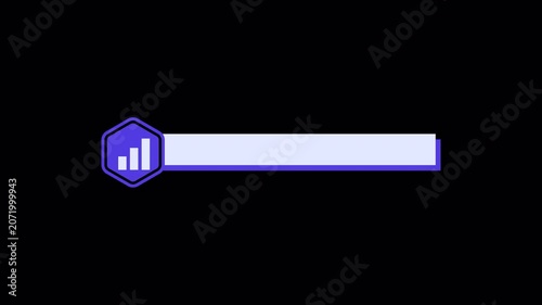 Animated Analytics Chart Lower Third Banner with Hexagon Icon Transparent Background