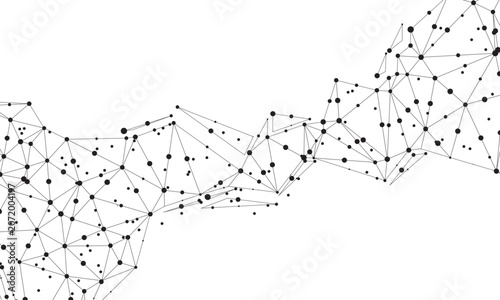 Futuristic plexus abstract network with nodes and thin connecting lines, elegant technology background for AI, science, and digital systems. 