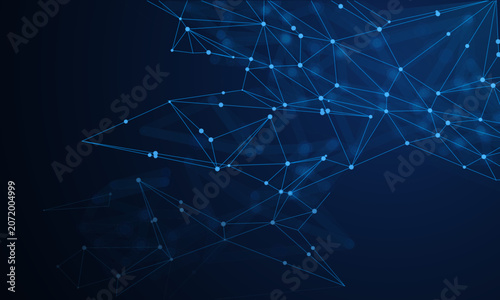 Futuristic plexus abstract network with nodes and thin connecting lines, elegant technology background for AI, science, and digital systems. 