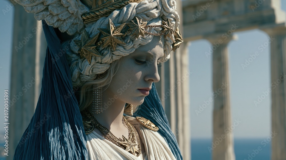 Naklejka premium Ethereal Goddess in a Classical Setting