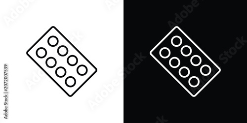 Bild auf Leinwand Pill blister symbols with editable linear styleicon symbols with editable linear