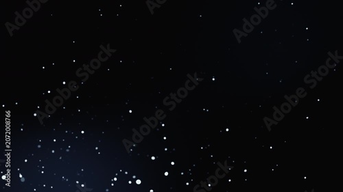 Floating glowing particles in dark void.