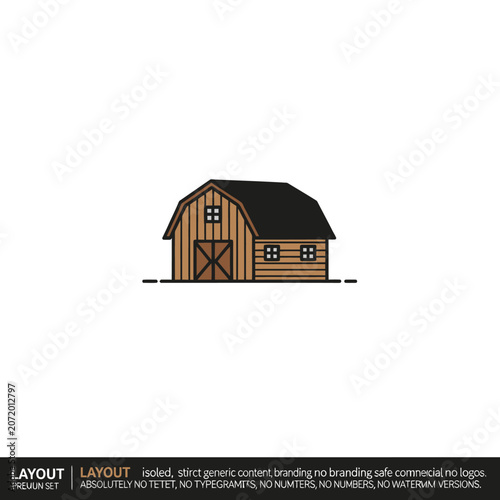 Linear barn illustration for rural business.