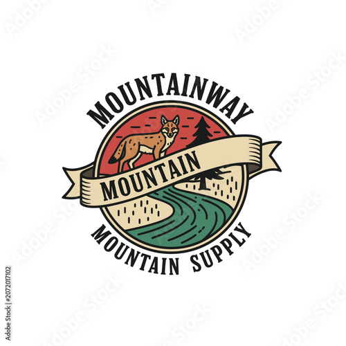Mountainway Mountain Supply fox emblem with banner detail.