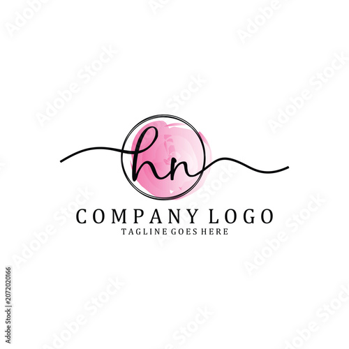 Hand Write H and N logo design
