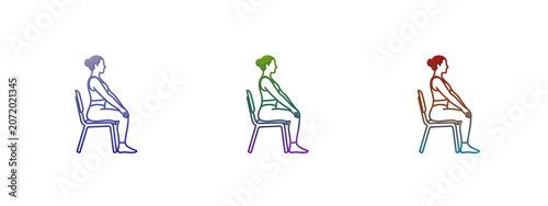 Woman sitting on a chair doing yoga or exercise