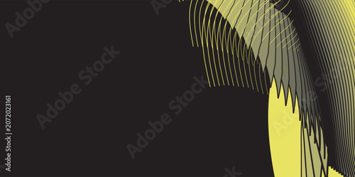 Elegant abstract background with luxury golden yellow wave lines on black. New EPS Vector