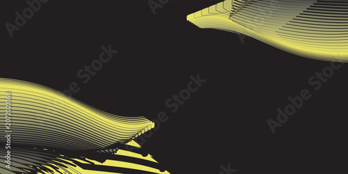 Elegant abstract background with luxury golden yellow wave lines on black. New EPS Vector