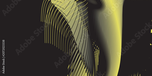 Elegant abstract background with luxury golden yellow wave lines on black. New EPS Vector