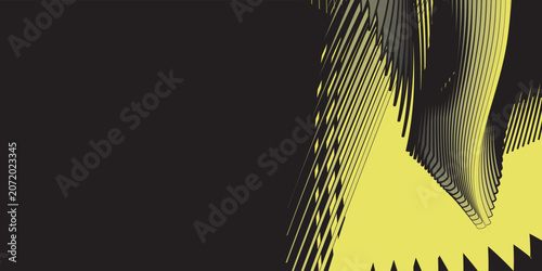 Elegant abstract background with luxury golden yellow wave lines on black. New EPS Vector