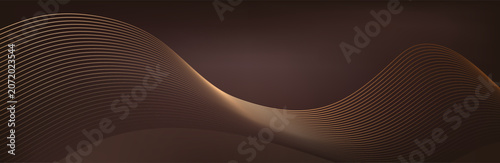 Luxury abstract composition with sparkling particles and flowing wave structures on a dark background. Modern vector illustration for premium branding, fintech and technology projects.

