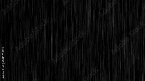 Heavy rain looping over black background.Falling raindrops footage animation in slow motion on black background.4K loopable high-speed footage.