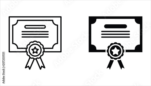 Certificate icon set. Vector certificate icon. Achievement, award, grant, diploma concepts. Simple certificate icon for web design. Isolated on white background.