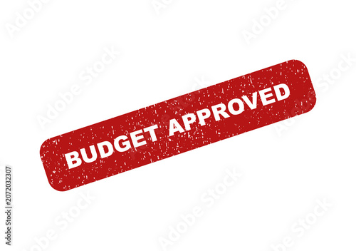 Red grunge rubber stamp with the text budget approved for business