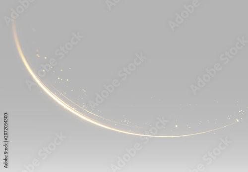 Obraz na plátne golden energy lines with sparkling dust and flowing luminous waves creating eleg