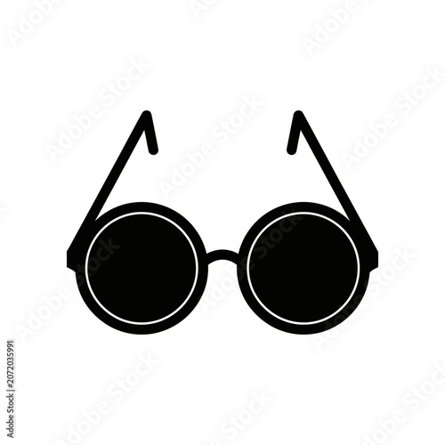 Black round sunglasses isolated on white background fashion accessory