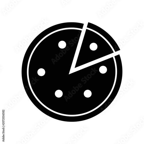 Minimalist black clock face with white dots and hands time concept vector