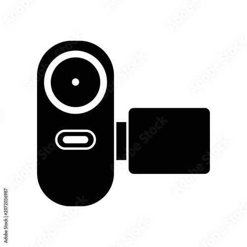 Modern black car key fob with push start button isolated on white background