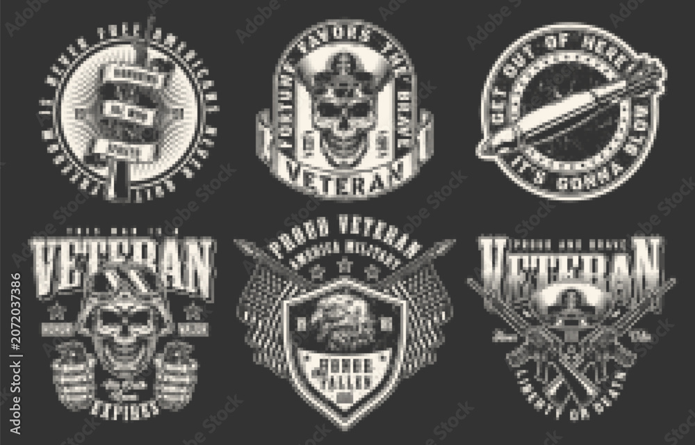 Fototapeta premium Veterans' military logos