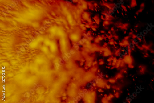 Fényképezés Abstract molten lava representation with intense fire bursts
