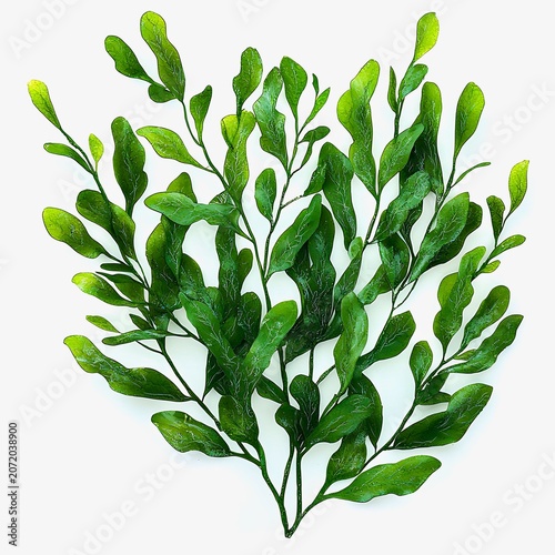 Green seaweed isolated on a white background