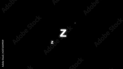 Animated ZZZ Sleeping Symbol with Snoring Effect on Transparent Background for Sleep Concept
