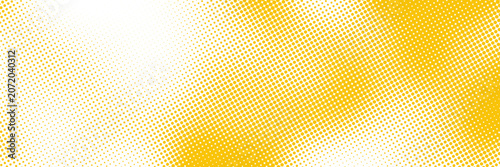 Yellow halftone grain texture. Faded dotted gradient pattern background. Grunge pixel cartoon overlay backdrop. Anime or manga golden wavy noise cover. Raster comic pop art gradation wallpaper. Vector