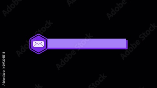 Email Communication Lower Third with Envelope Icon on Transparent Background