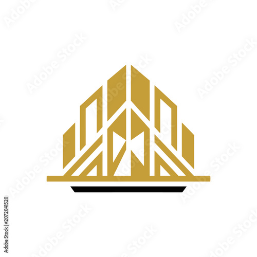 Gold geometric building logo design